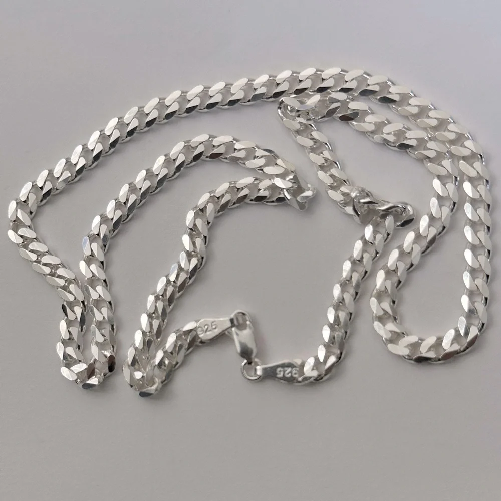 925 Silver 20” 5mm necklace cuban chain unisex